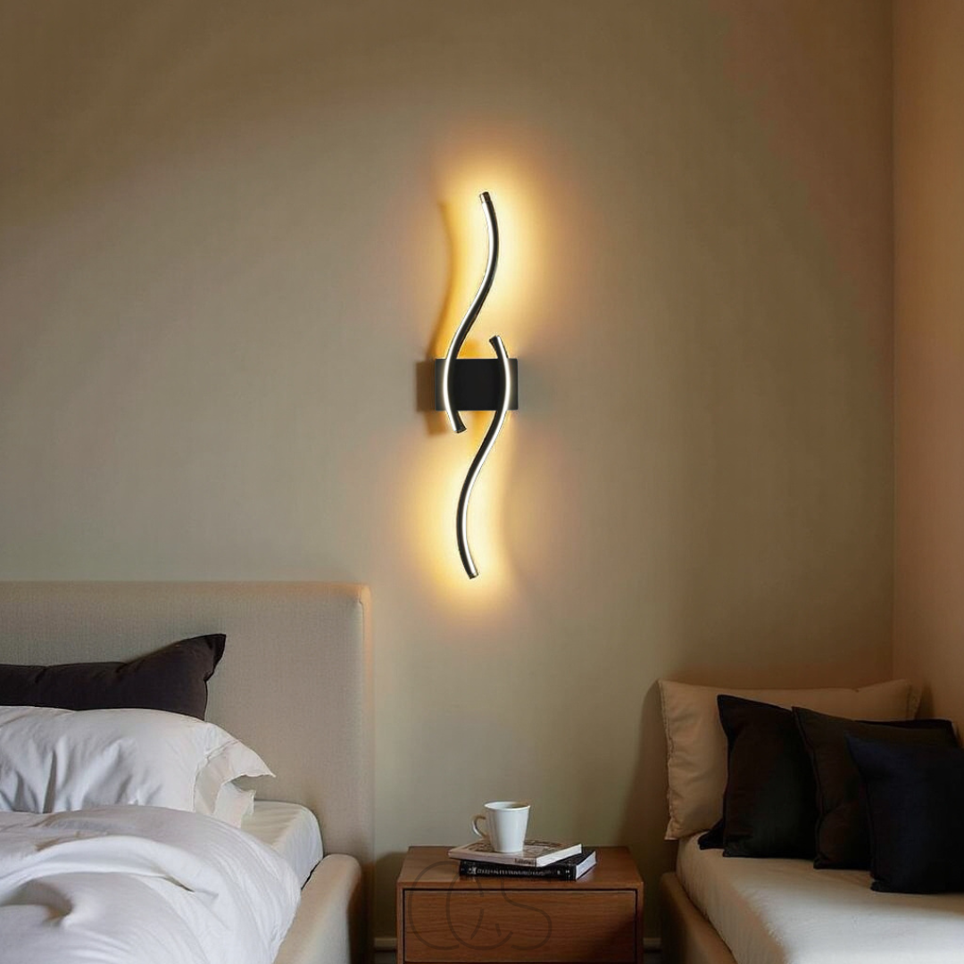 Skanto | Minimalistisk svart LED-vegglampe – Moderne fjernstyrt omgivelseslys