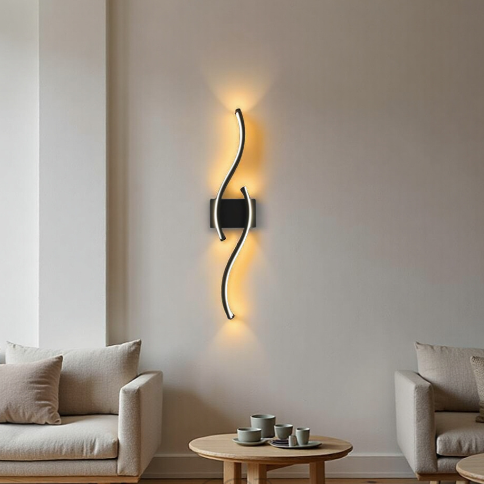Skanto | Minimalistisk svart LED-vegglampe – Moderne fjernstyrt omgivelseslys