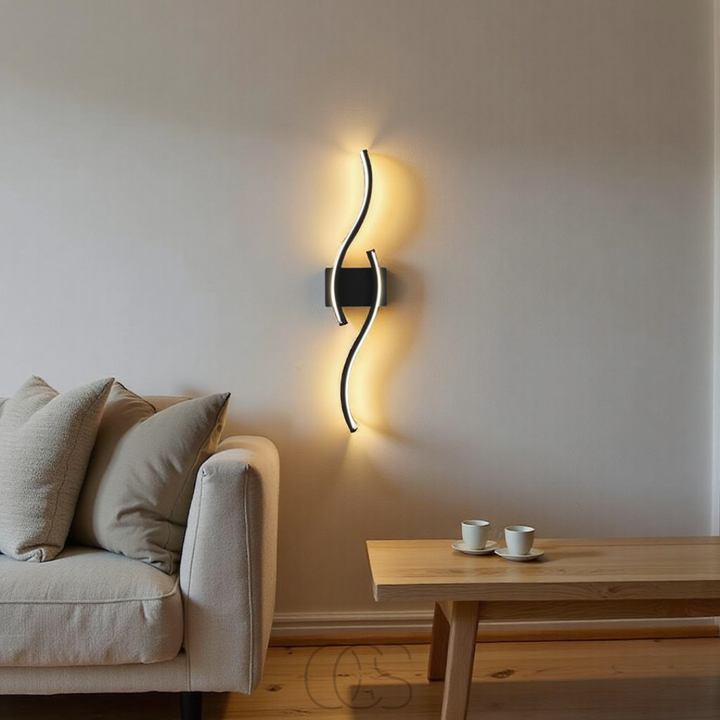Skanto | Minimalistisk svart LED-vegglampe – Moderne fjernstyrt omgivelseslys