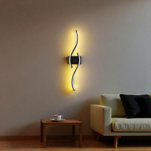 Skanto | Minimalistisk svart LED-vegglampe – Moderne fjernstyrt omgivelseslys
