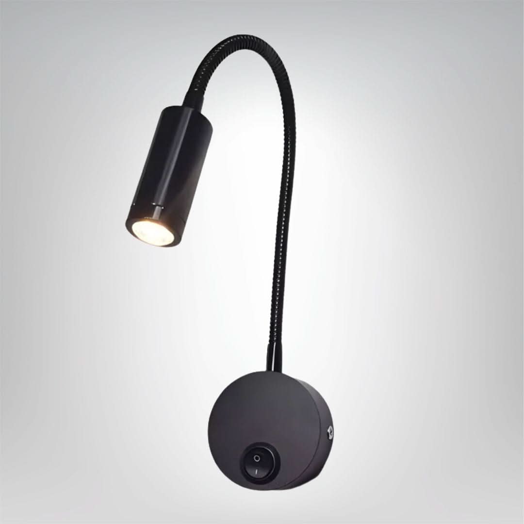 Skanto | Trådløs LED Vegglampe med Fleksibel Arm i Svart