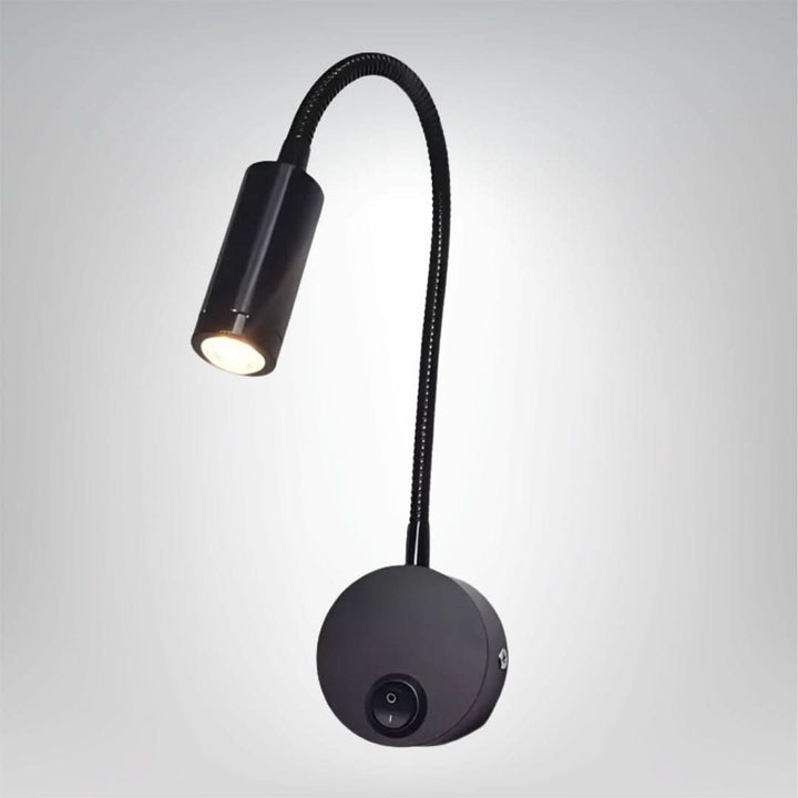 Skanto | Trådløs LED Vegglampe med Fleksibel Arm i Svart