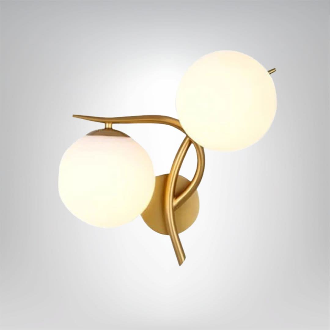 Skanto | Glass og Kobber LED Vegglampe med Varm Hvit Glød