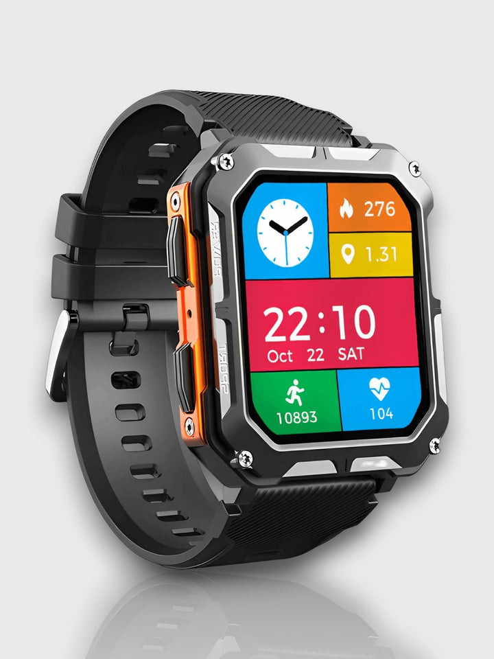 Indestructible Smartwatch med pulsmåler og 14 dagers batterilevetid – Vanntett og støtsikker for aktive profesjonelle | Skanto