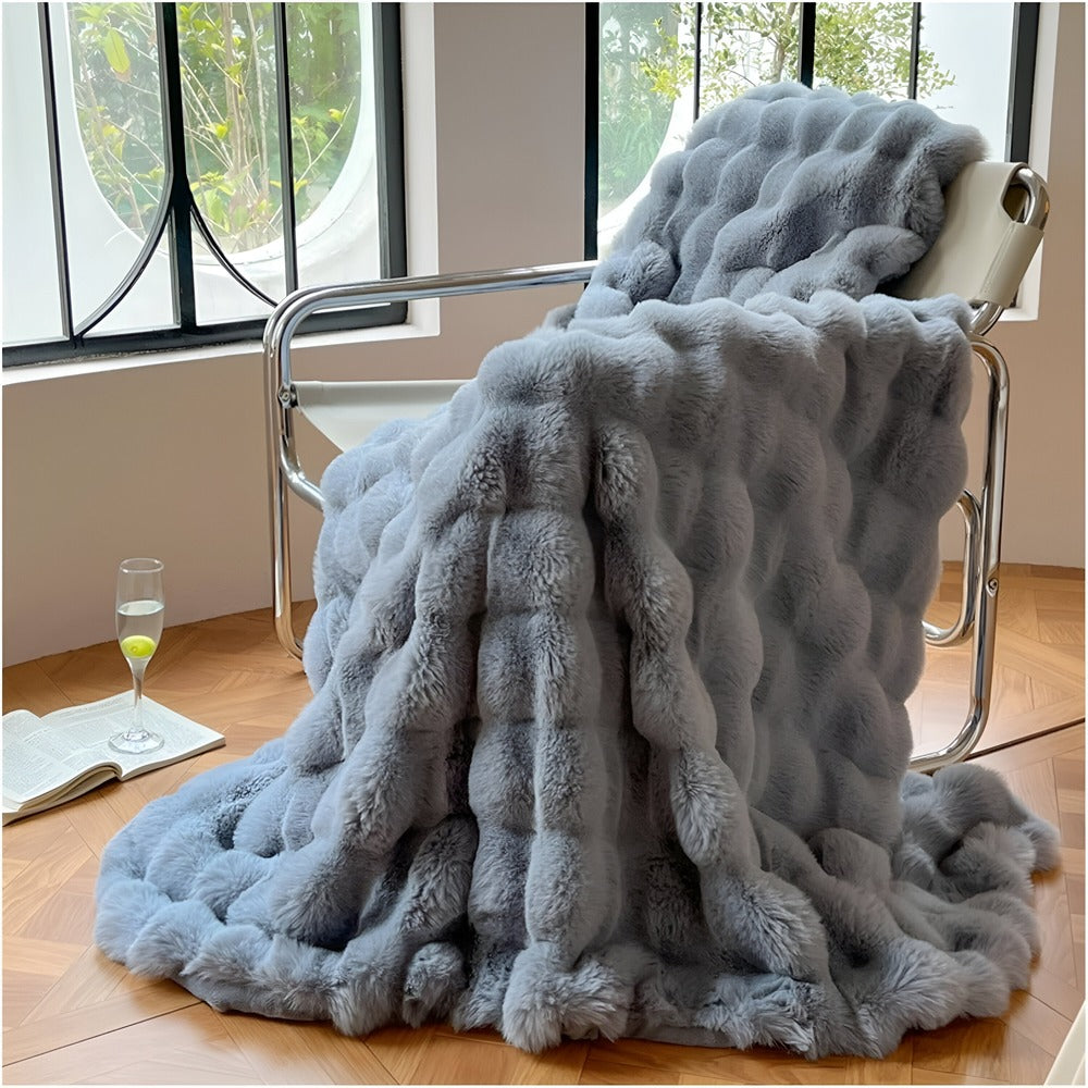 Skanto | Fluffy Faux Fur Reisepledd – Mykt og Vaskbart Fleecepledd