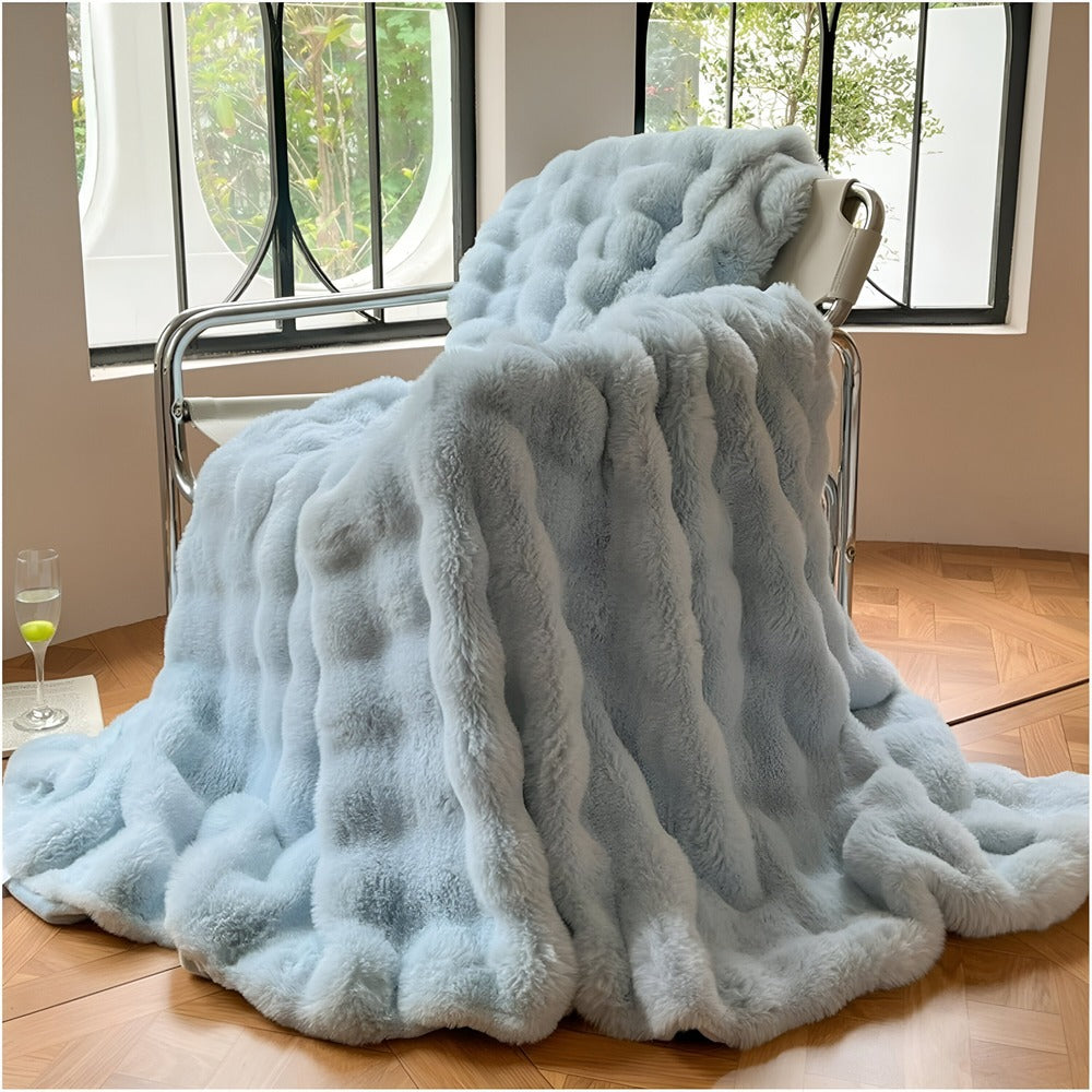 Skanto | Fluffy Faux Fur Reisepledd – Mykt og Vaskbart Fleecepledd