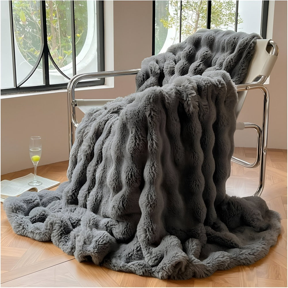 Skanto | Fluffy Faux Fur Reisepledd – Mykt og Vaskbart Fleecepledd