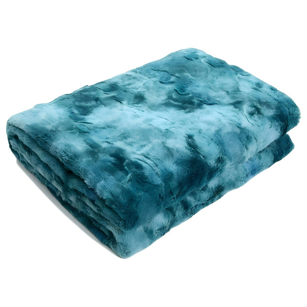 Skanto | Myk Velour Vinterpledd – Varm Korall Fleece Pledd i Batik Stil