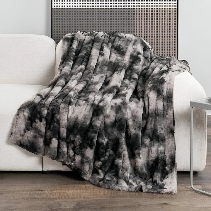 Skanto | Myk Velour Vinterpledd – Varm Korall Fleece Pledd i Batik Stil