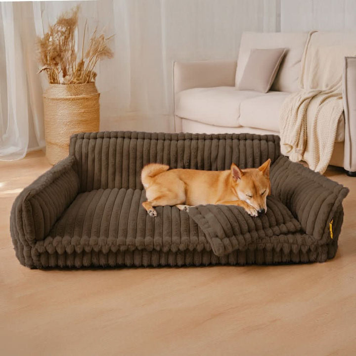 Skanto | DreamPaw ortopedisk hundeseng – Solid soveplasser med nakkestøtte og avtakbart trekk