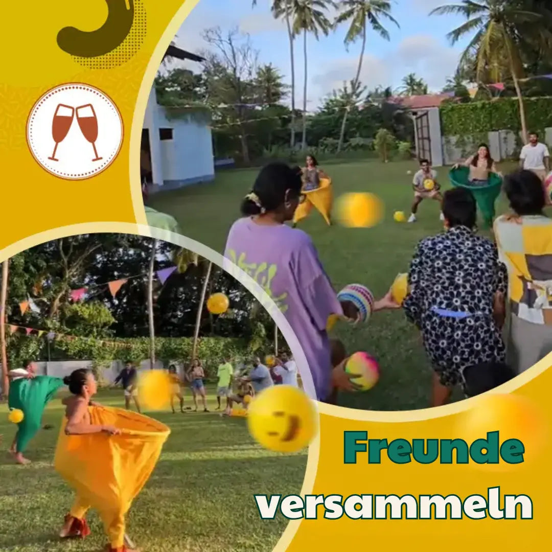 Utendørs fangstspill med kjempebukser for gruppemoro