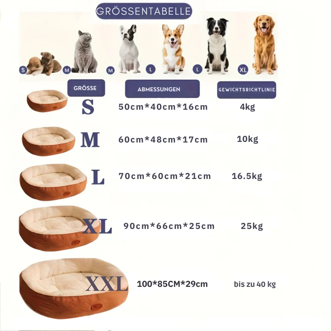 Oval Plush Bed for Dogs & Cats Skanto