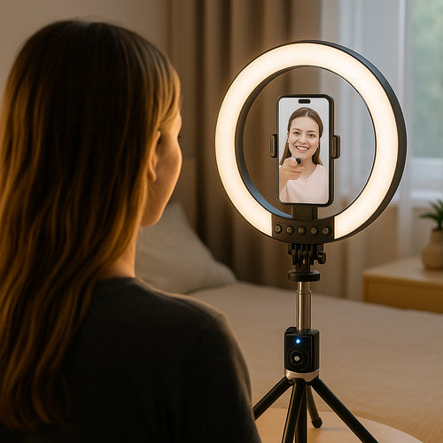 Ring Light med Fjernkontroll & Stativ – 3 Fargetemperaturer – P220-Q | Skanto