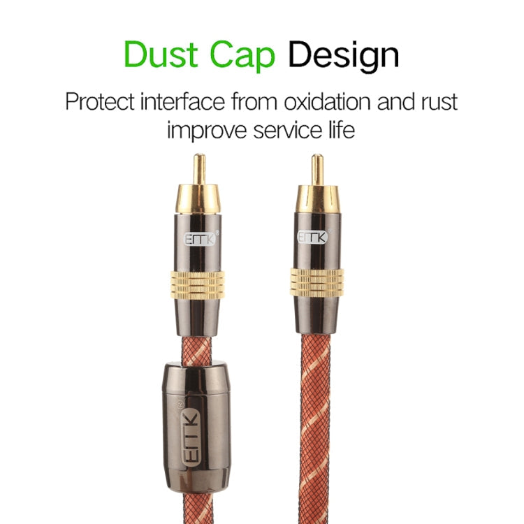 Skanto | EMK TZ/A 8m OD8.0mm gullbelagt metallhode RCA til RCA plugg digital koaksialtilkoblingskabel audio / video RCA kabel