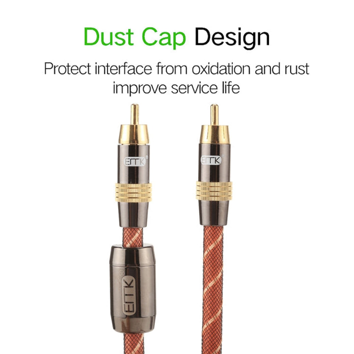 Skanto | EMK TZ/A 8m OD8.0mm gullbelagt metallhode RCA til RCA plugg digital koaksialtilkoblingskabel audio / video RCA kabel