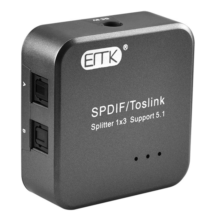 Skanto | EMK 1 Inngang 3 Utgang Digital Optisk Lyd SPDIF Toslink Splitter Adapter (Sølvgrå)