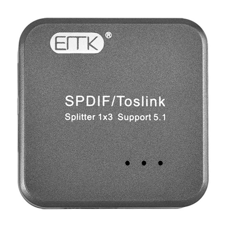 Skanto | EMK 1 Inngang 3 Utgang Digital Optisk Lyd SPDIF Toslink Splitter Adapter (Sølvgrå)