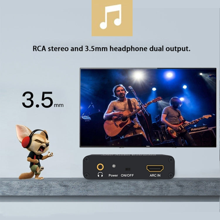 Skanto | 192KHz ARC Lyduttrekker HDMI ARC til SPDIF + Koaksial + L/R Konverter Lydreturkanal Adapter