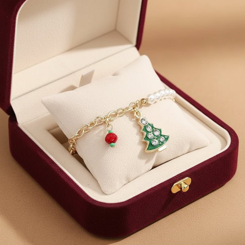 Skanto | Festiv charm armbånd med glitrende perler for jul