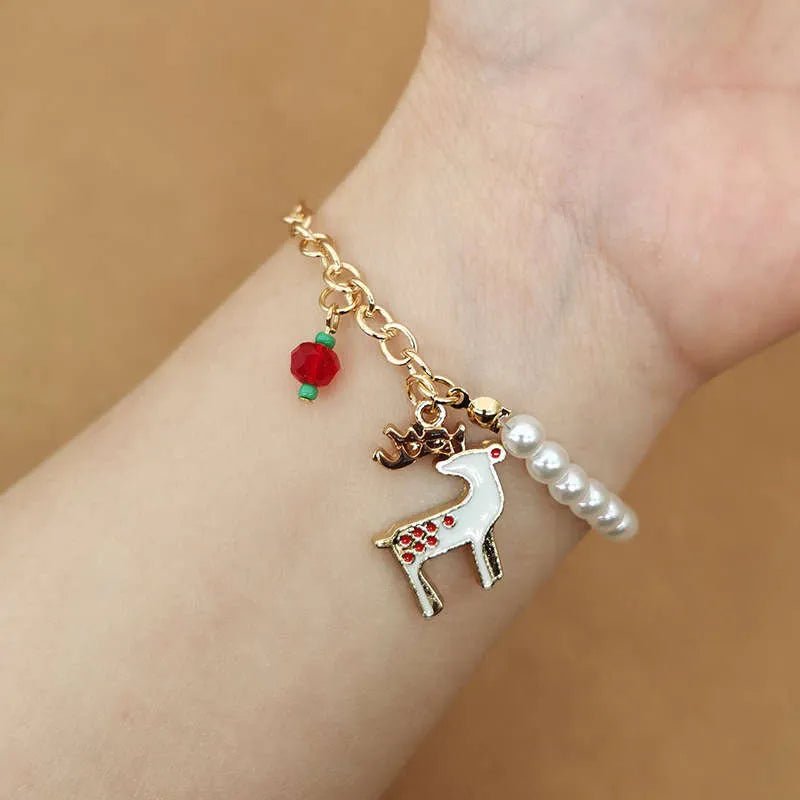 Skanto | Festiv charm armbånd med glitrende perler for jul