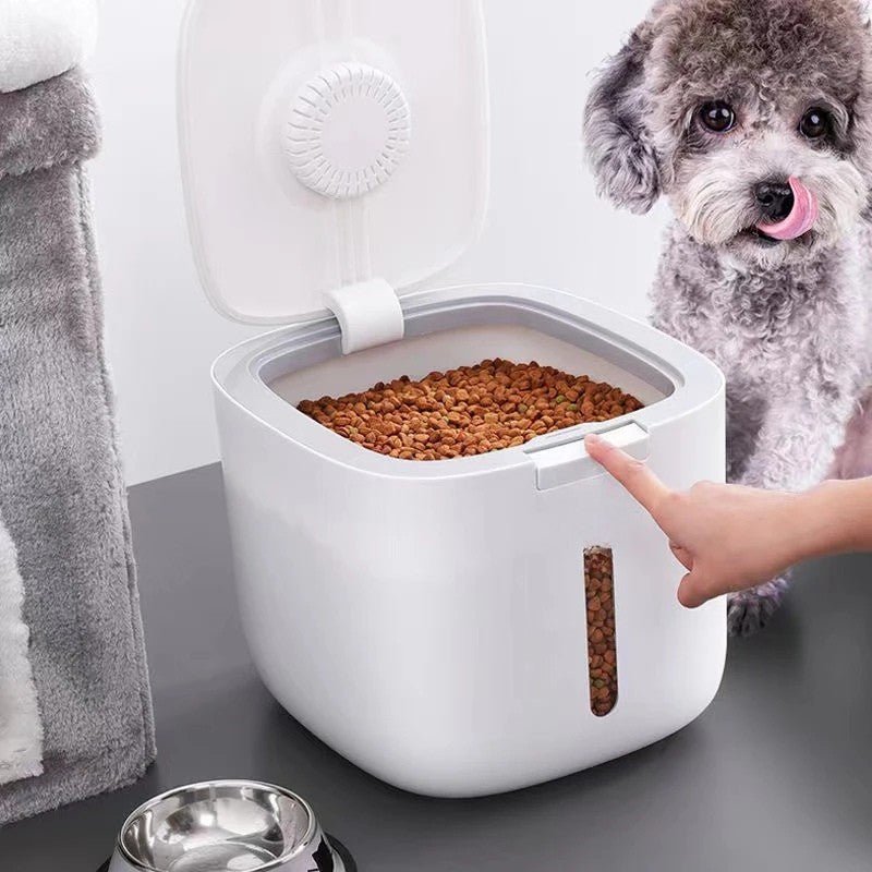 Verschließbarer Aufbewahrungsbehälter for Hundefutter mit Messbecher