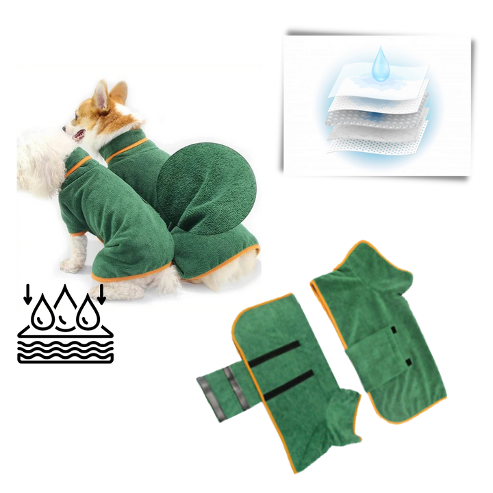 Superabsorberende badekåpe for kjæledyr
