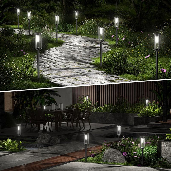 Skanto | Solhage Veibelys | Automatisk Dusk Sensor | IP65 Vanntett | Varm Hvit LED | 12t Driftstid | Sett med 2