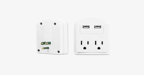 Skanto | Outlet med 2 USB-porter veggadapter - Din bærbare ladestasjon
