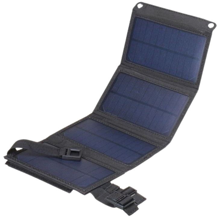 Bærbar solcellelader med USB-port