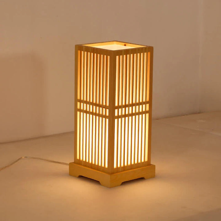 Tatami Japansk Nattbordlampe med Tre Bamboo Skjerm | Skanto