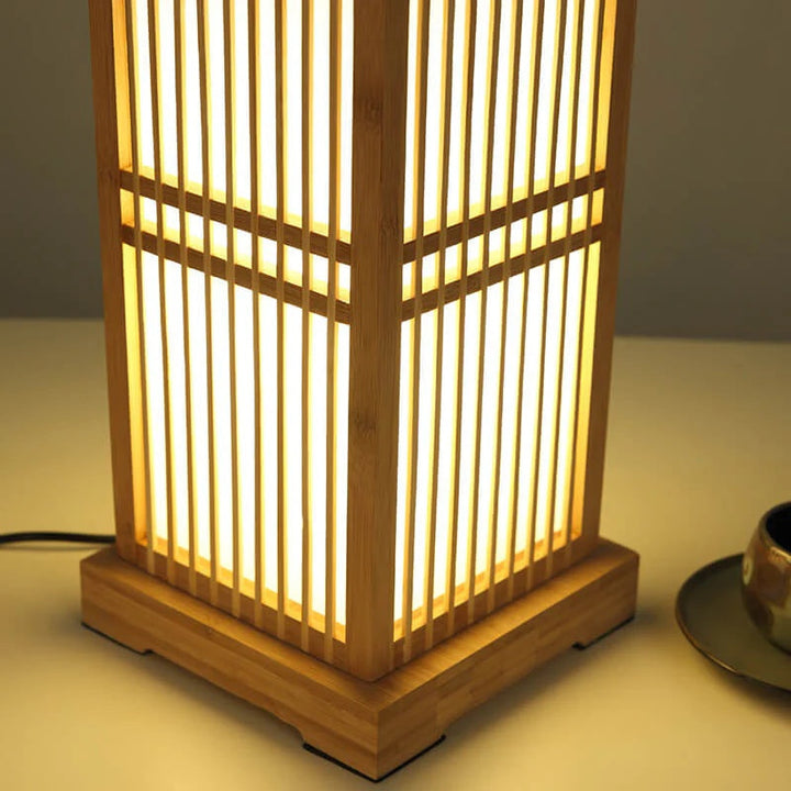 Tatami Japansk Nattbordlampe med Tre Bamboo Skjerm | Skanto