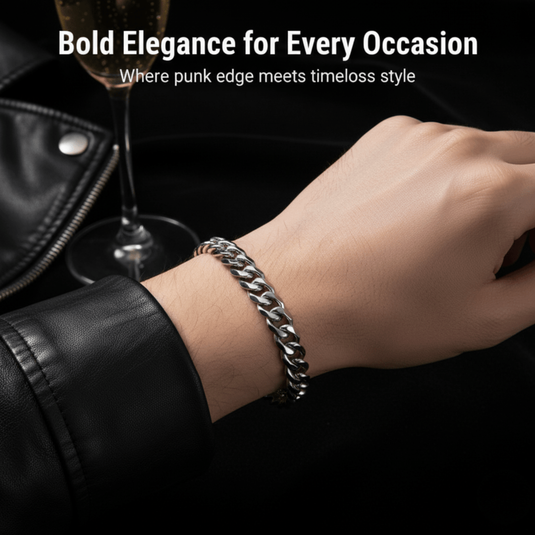 Skanto | Armert Kjede Armbånd med Punk-Inspirert Design
