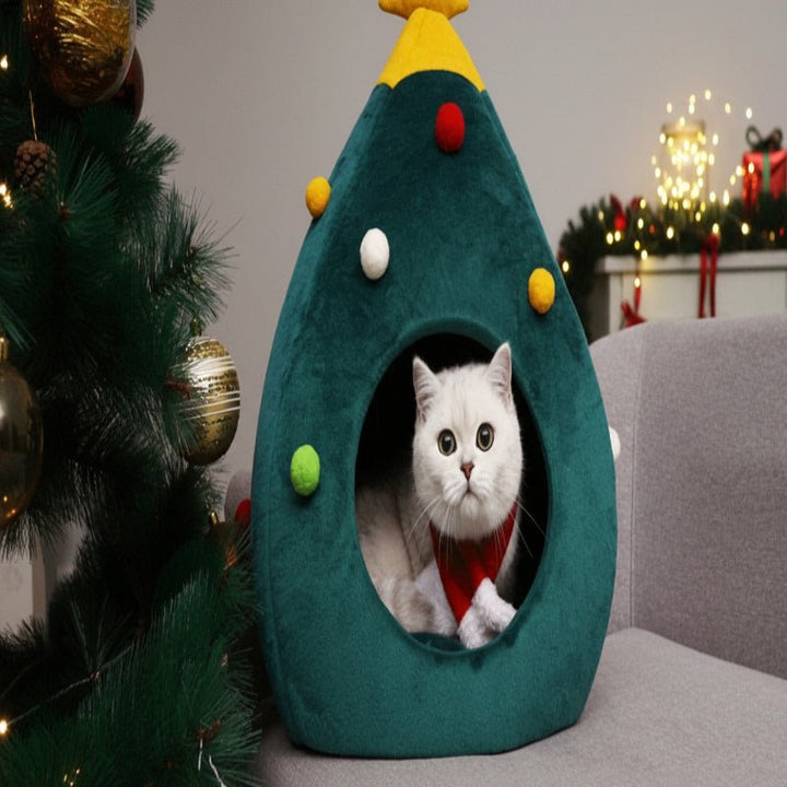 Skanto | Juletre Katt Seng for en Koselig Vinteropplevelse