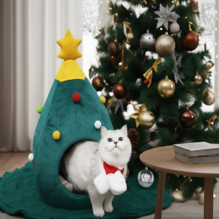 Skanto | Juletre Katt Seng for en Koselig Vinteropplevelse