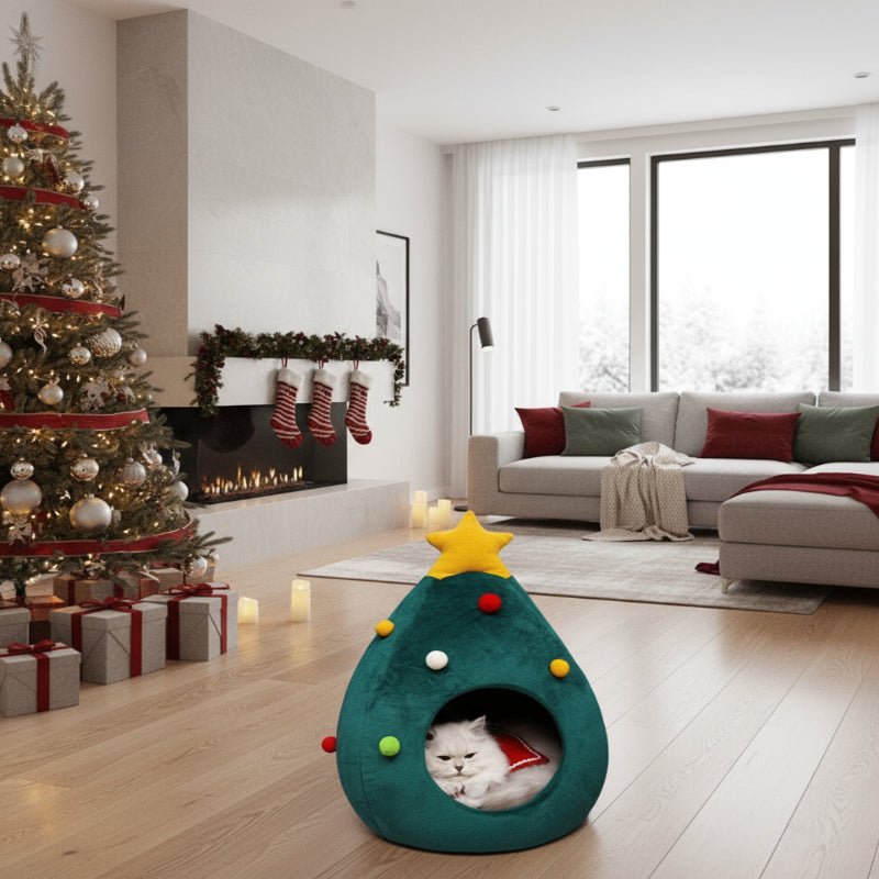 Skanto | Juletre Katt Seng for en Koselig Vinteropplevelse