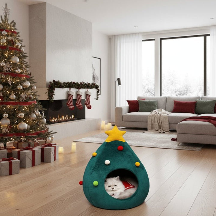 Skanto | Juletre Katt Seng for en Koselig Vinteropplevelse