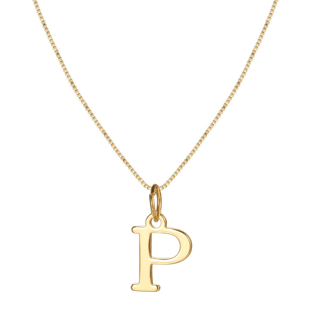 Skanto | 14k Minimal Serif Initial Halskjede