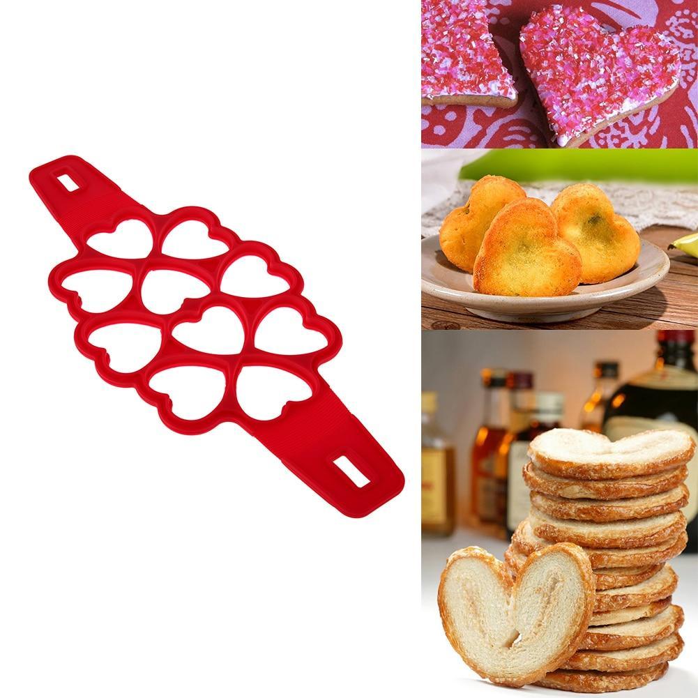 Skanto | Pannekakejern Nonstick Matverktøy Rundt Hjertepannekakejern Eggkokerpanne Flip Eggeform Kjøkken Bakeutstyr