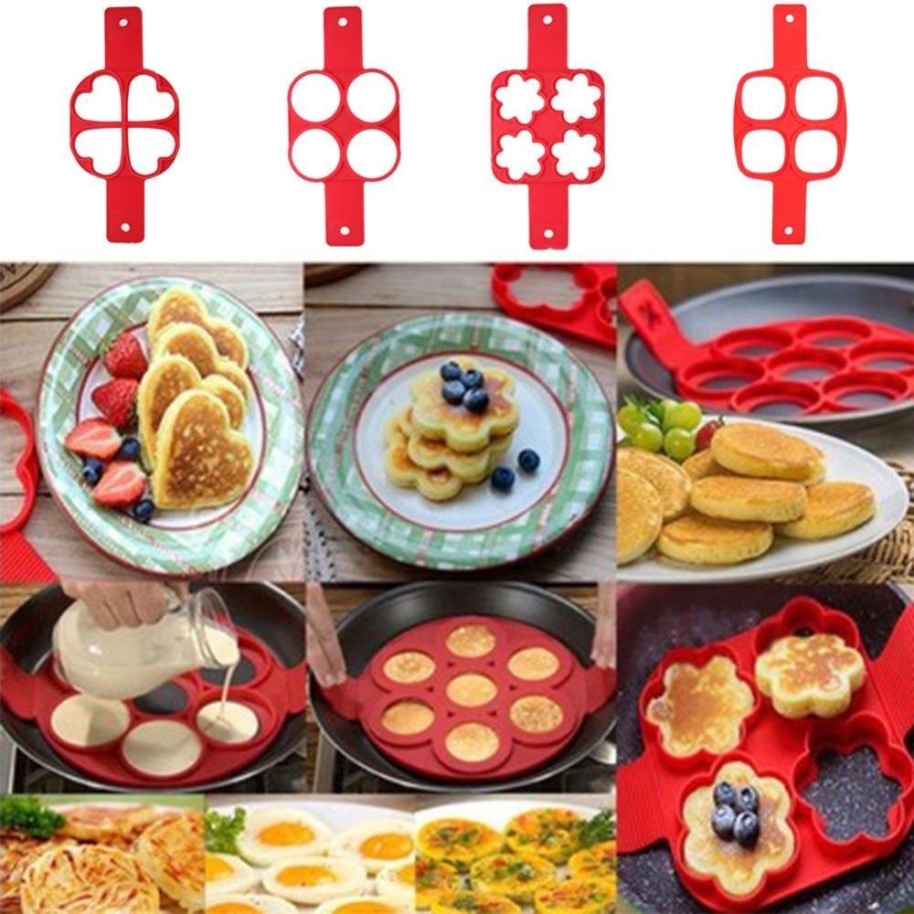 Skanto | Pannekakejern Nonstick Matverktøy Rundt Hjertepannekakejern Eggkokerpanne Flip Eggeform Kjøkken Bakeutstyr