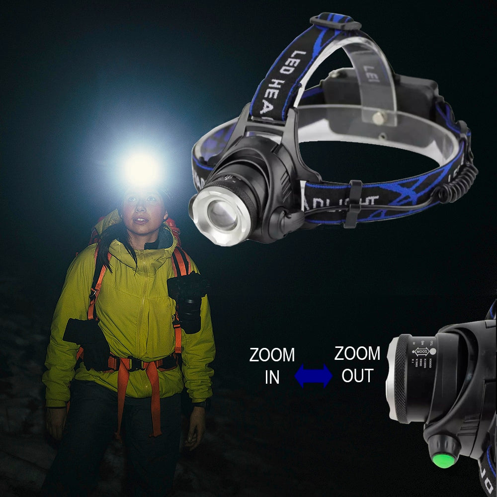 Hodelykt 1800 Lumen med justerbart fokus og zoom | Skanto
