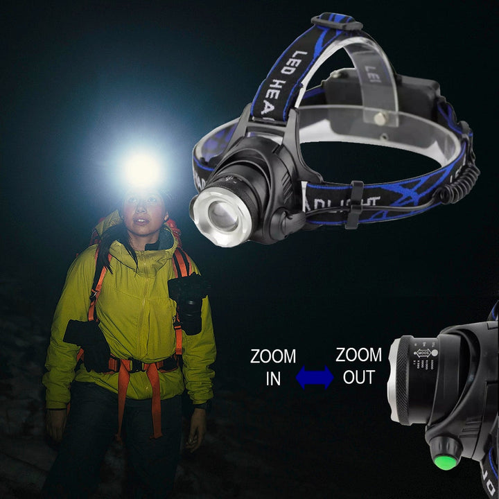 Hodelykt 1800 Lumen med justerbart fokus og zoom | Skanto