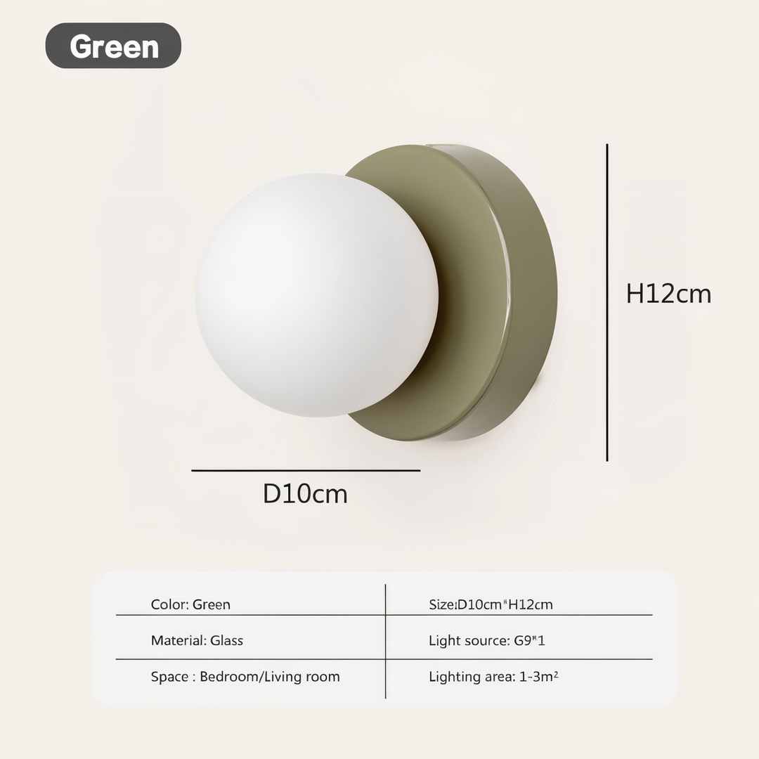 Skanto | PearlPop Wall Lamp – White Glass Orb LED Wall Lamp for Modern Interiors