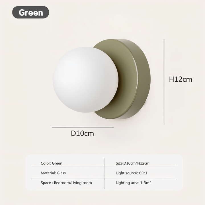 Skanto | PearlPop Wall Lamp – White Glass Orb LED Wall Lamp for Modern Interiors