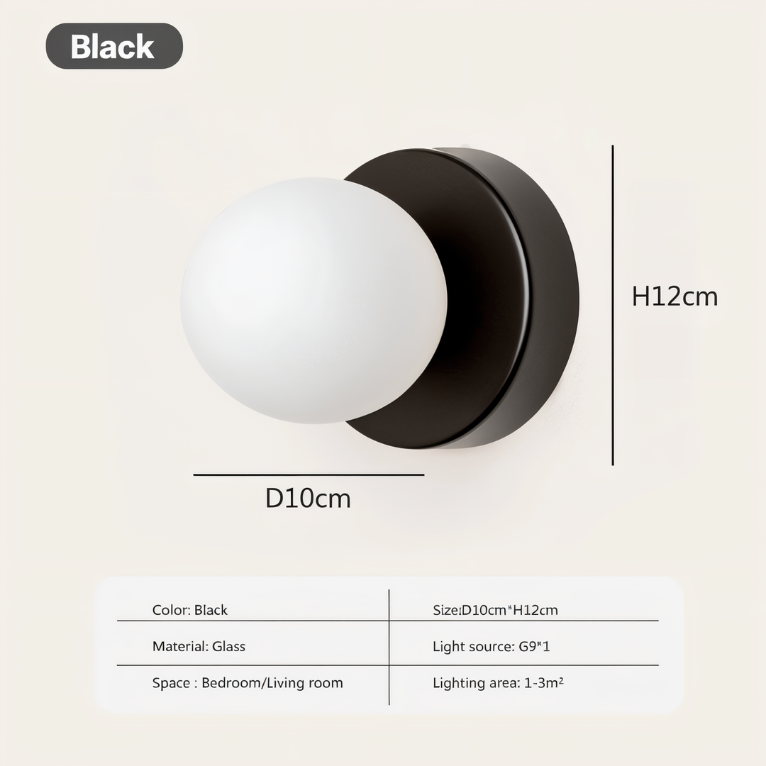 Skanto | PearlPop Wall Lamp – White Glass Orb LED Wall Lamp for Modern Interiors