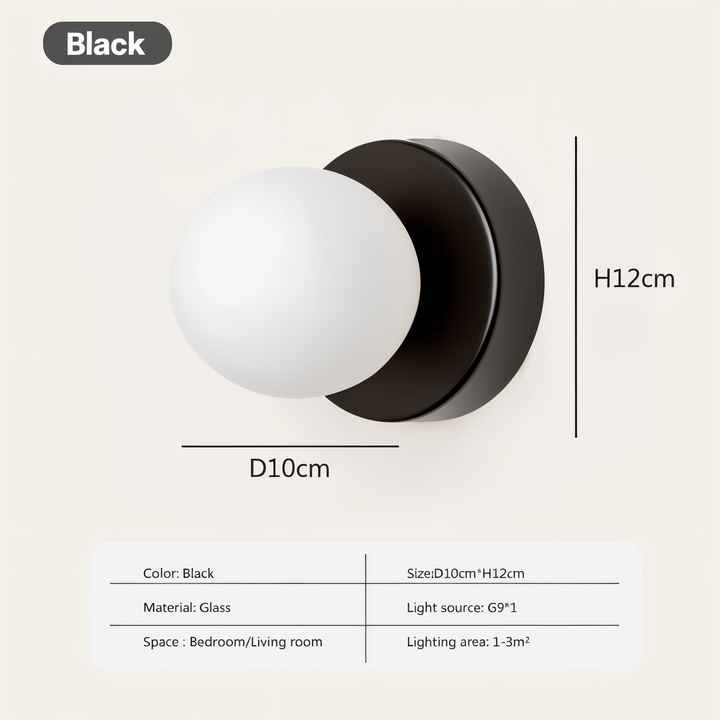 Skanto | PearlPop Wall Lamp – White Glass Orb LED Wall Lamp for Modern Interiors