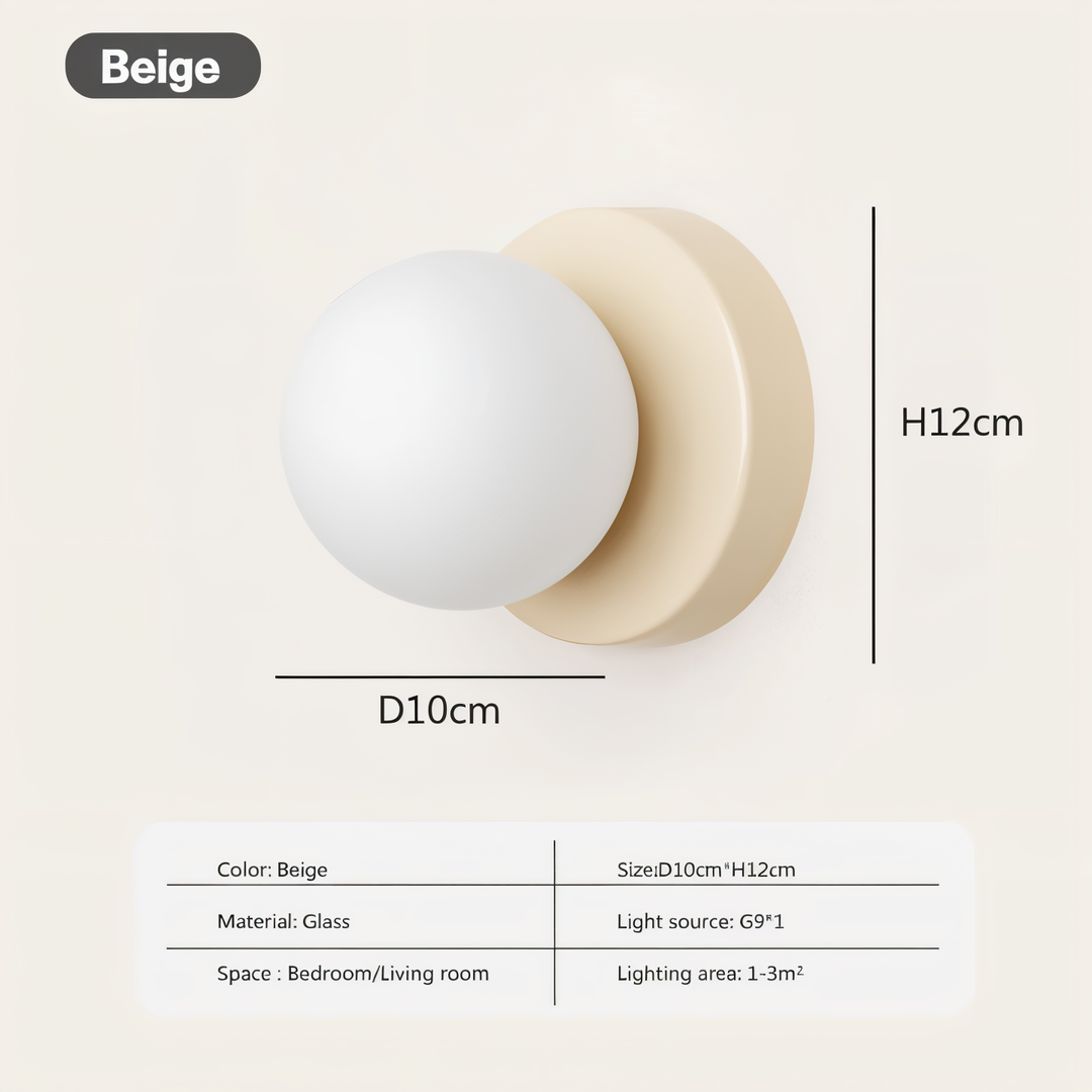 Skanto | PearlPop Wall Lamp – White Glass Orb LED Wall Lamp for Modern Interiors