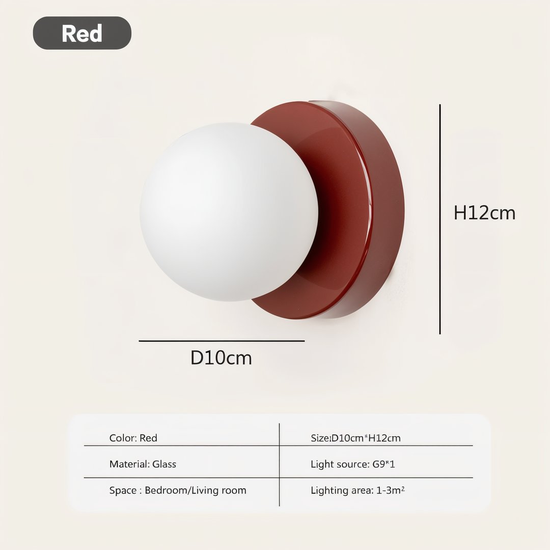 Skanto | PearlPop Wall Lamp – White Glass Orb LED Wall Lamp for Modern Interiors