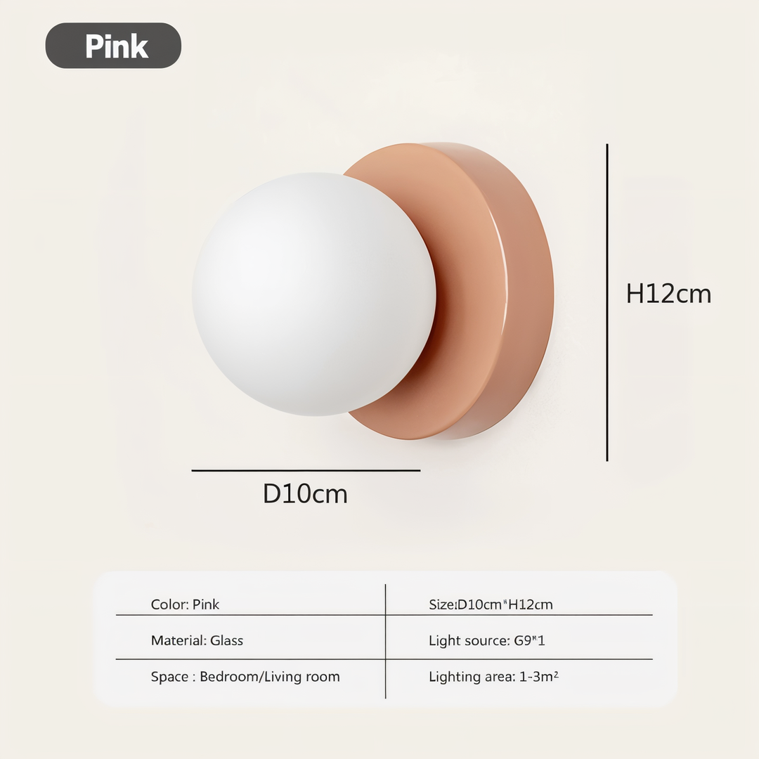 Skanto | PearlPop Wall Lamp – White Glass Orb LED Wall Lamp for Modern Interiors
