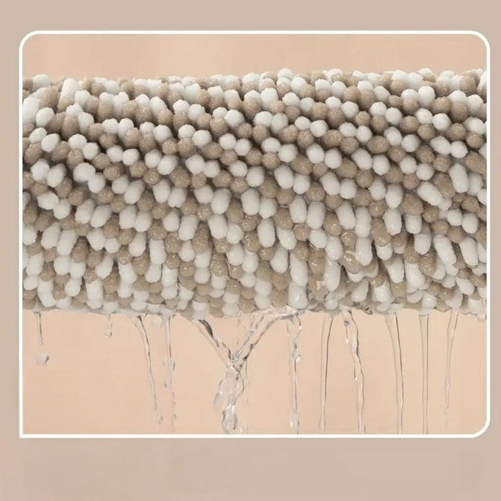 Skanto | Pebble-Knit Stripete Chenille Badmatte