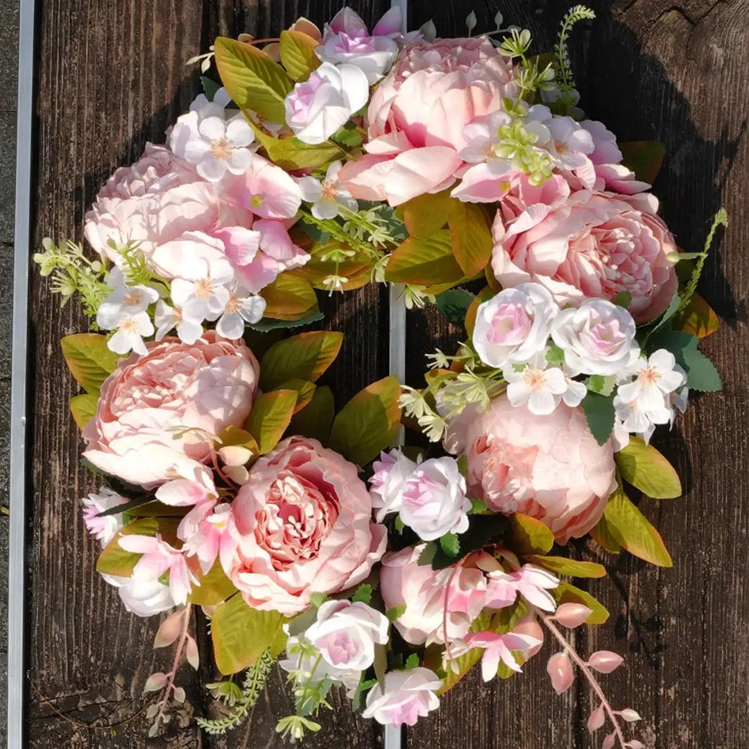Skanto | Kunstnerisk Krans - Høstblomst - Utendørs & Peoner - Koselig Høstdekorasjon